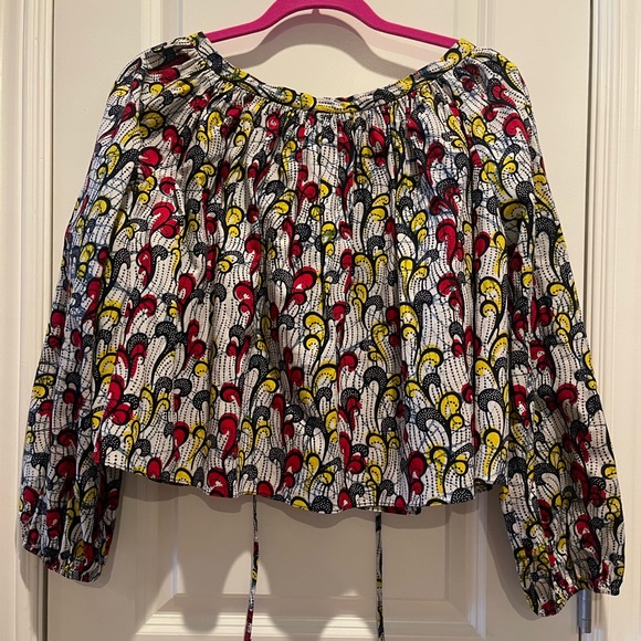 Royal Native blouse. One Size Fits All. Cropped wax print style patterned top. - Picture 6 of 7